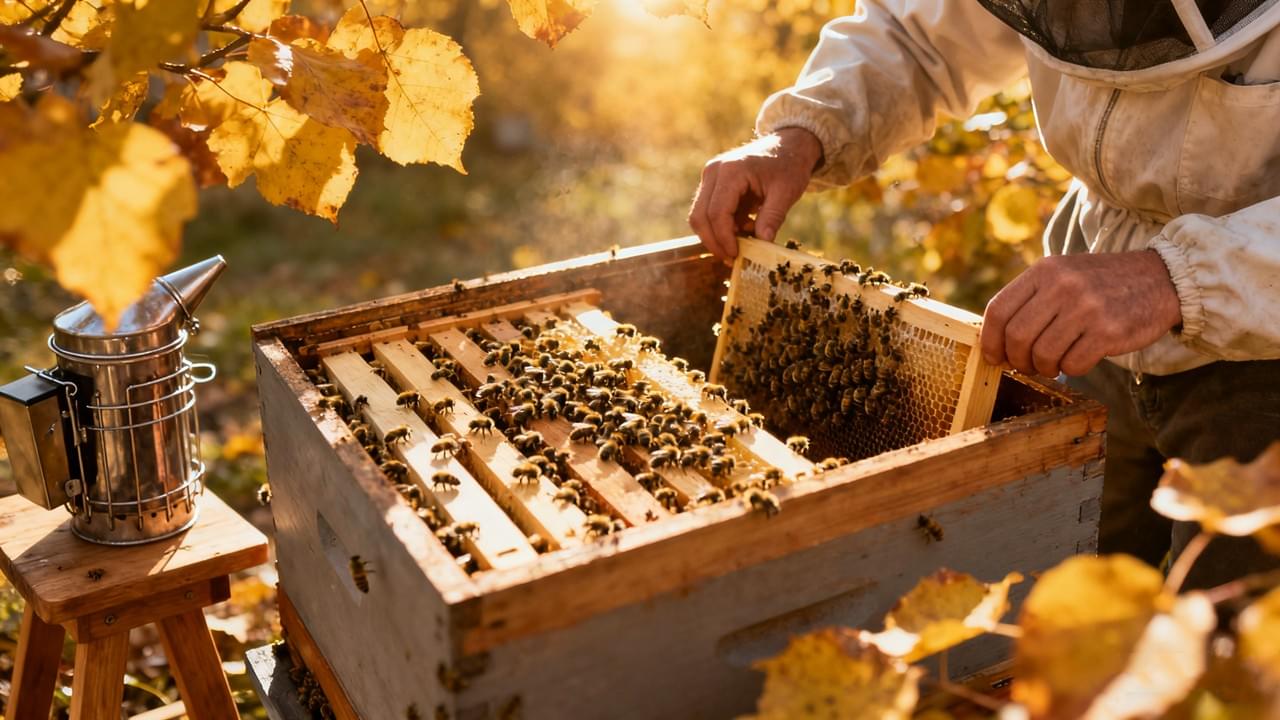 Sonbahar arıcılığı hazırlığı, arıcının kovanı kış şartlarına karşı denetlemesi.